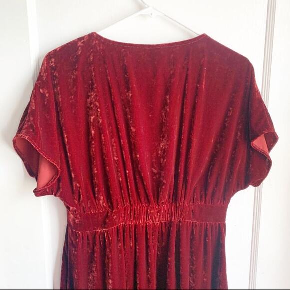 CABi Grace Tribute Crush Velvet Dress #3696 V-Neck Empire Waist Red Size Small S - Picture 12 of 12